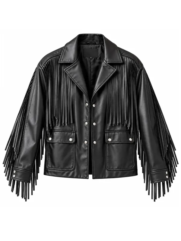 Women’s Leather Fringe Biker Jacket Women’s Leather Fringe Biker Jacket